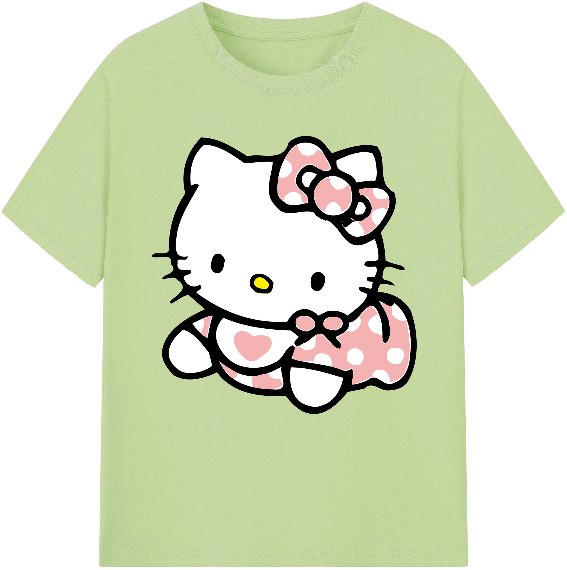 （画像用） Hello Kitty ハローキティ 綿100％半袖Tシャツ（フロントプリント）